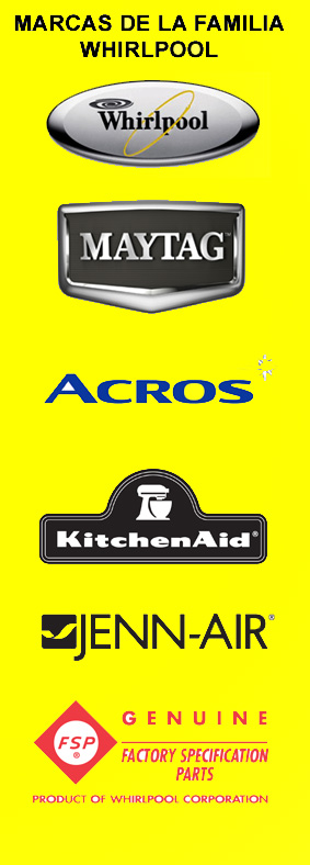 whirlpool, maytag, acros, kitchen aid, jean air